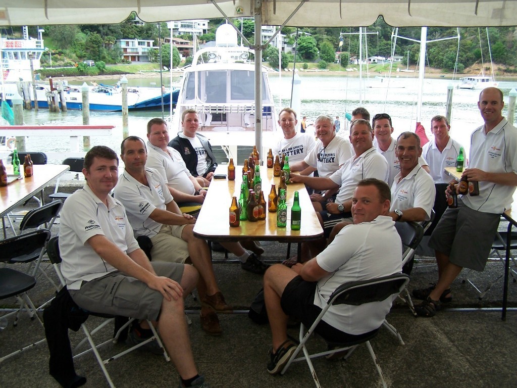 Navy yachties having a strategy and tactics session at at BOI Race Week 2008  © Lesley Haslar